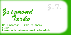 zsigmond tarko business card