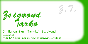 zsigmond tarko business card